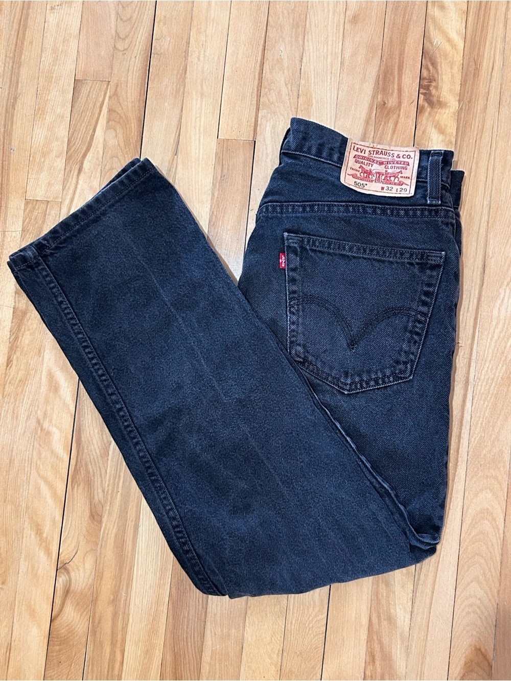Levi's vintage Washed Black Straight-Leg Jeans
